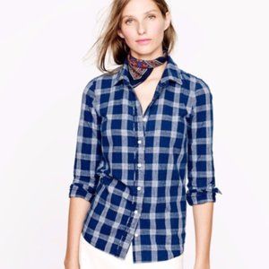 J. Crew Boy Shirt Indigo Plaid button down
